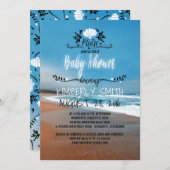 ブルービーチベビーシャワー 招待状 (正面/裏面)