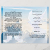 ブルービーチ及び鳩の葬儀プログラムテンプレート (裏面)