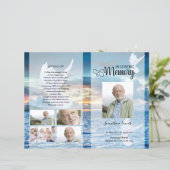 ブルービーチ及び鳩の葬儀プログラムテンプレート (スタンド正面)