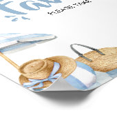 ブルービーチ夏の赤ちゃんシャワーの好意 ポスター (角)