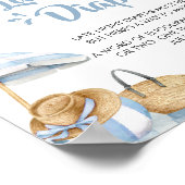 ブルービーチ夏の赤ちゃんシャワー深夜おむつ ポスター (角)