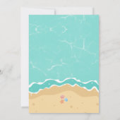 ブルービーチ夏パーティーサーフィンベビーシャワー 招待状 (裏面)