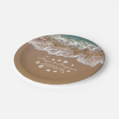 ブルービーチ海の波と海宝物結婚ズ ペーパープレート (アングル)