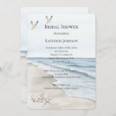 ブルービーチ海ブライダルシャワー 招待状 (正面/裏面)