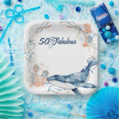 ブルービーチ海海50と素晴らしい誕生日 ペーパープレート (パーティー)