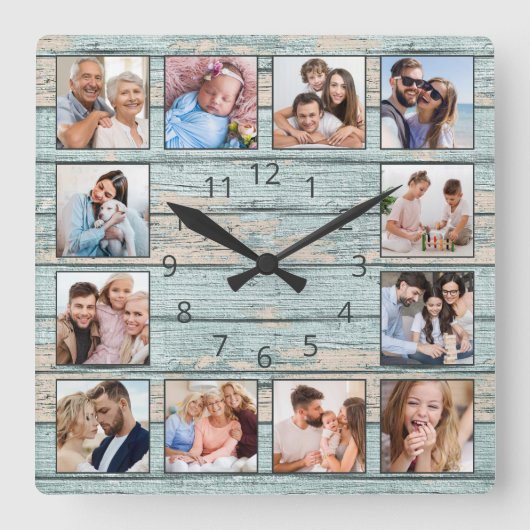 ブルービーチ航海の流木 スクエア壁時計 (正面)