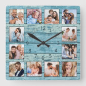 ブルービーチ航海の流木 スクエア壁時計 (正面)