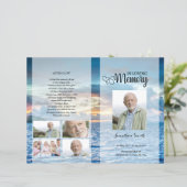 ブルービーチ葬儀プログラムテンプレート (スタンド正面)