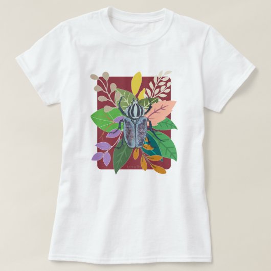 ブルービートル水彩画 Tシャツ (デザイン正面)