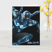 ブルービートル跳躍キャラクターアート カード (黄色い花)