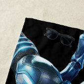 ブルービートル跳躍キャラクターアート ビーチタオル (インサイチュ)