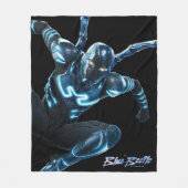 ブルービートル跳躍キャラクターアート フリースブランケット (正面)