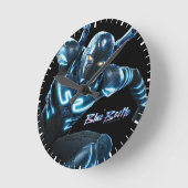 ブルービートル跳躍キャラクターアート ラウンド壁時計 (傾斜)