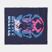 ブルービートル逆波vsグラフィック フリースブランケット (正面(横))