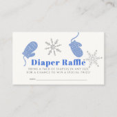 ブルービーニーボーイベビーシャワーおむつラッフルチケット エンクロージャーカード (正面)