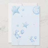 ブルービーリー待ちキュートクマ赤ちゃんシャワー 招待状 (裏面)