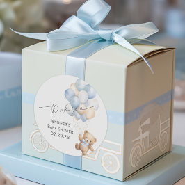 ブルービー待ち男の赤ちゃんシャワーサンキュー ラウンドシール