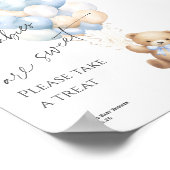 ブルービー待ち男の赤ちゃんシャワートリートサイン ポスター (角)