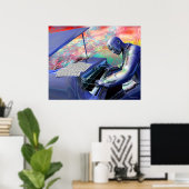 ブルーピアノ ポスター (ホームオフィス)