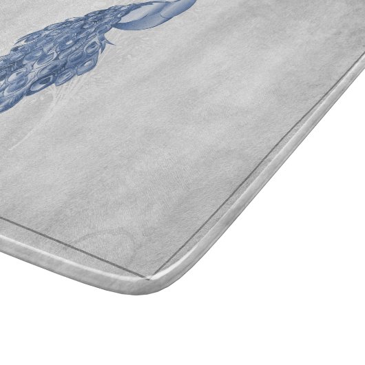 ブルーピエレガントーコックパーソナライズされたカットボード カッティングボード (角)