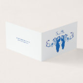 ブルーピエレガントーコック折り畳みサンキューカード (外部)