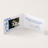 ブルーピエレガントーコック折り畳みサンキューカード (内部)