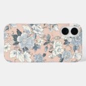 ブルーピオニー 桃色の植物画 古風な花柄 Case-Mate iPhoneケース (裏面 (横))