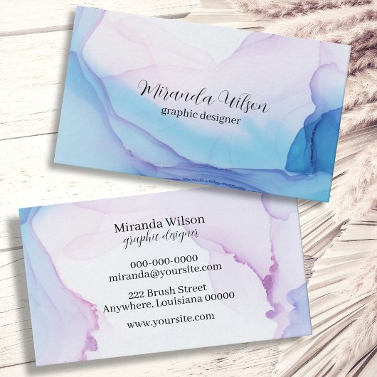 ブルーピカラフルッユニーククインクデザイナー 名刺