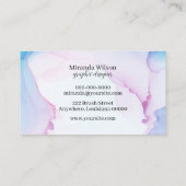 ブルーピカラフルッユニーククインクデザイナー 名刺 (裏面)