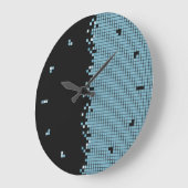 ブルーピクセルコンピュータギークウォールクロック ラージ壁時計 (傾斜)