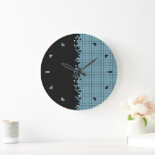 ブルーピクセルコンピュータギークウォールクロック ラージ壁時計 (ホーム)