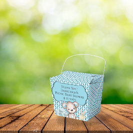 ブルーピクニックフレンズ赤ちゃんシャワーバスケットありがとう フェイバーボックス