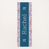 ブルーピクールッモダンクエレガントシンプル名モノグラム ヨガマット (正面)