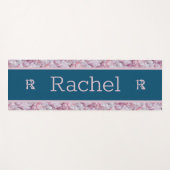 ブルーピクールッモダンクエレガントシンプル名モノグラム ヨガマット (正面(横))