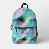 ブルーピクールンク海オーロラ水彩はっきりしたTypo プリントバックパック (正面)