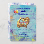 ブルーピセス誕生日(2月19日~3月20日) 招待状 (正面/裏面)