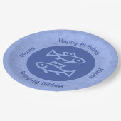 ブルーピセス〔占星術の〕十二宮図 ペーパープレート (アングル)