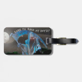 ブルーピックアップトラックとスケルトンクルー ラゲッジタグ (裏面横)