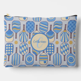 ブルーピックボールのパドルとモノグラム アクセサリーポーチ