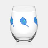 ブルーピックボールパドル&ボー名門私立校風のル ステムなしワイングラス (裏面)