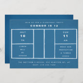 ブルーピックボール誕生日パーティー 招待状 (正面/裏面)