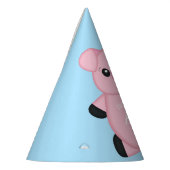 ブルーピッグ誕生日パーティー パーティーハット (左)