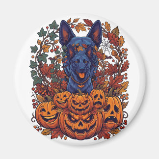 ブルーピットブル・ハロウィン・カボチャ・紅葉・コウモリ マグネット