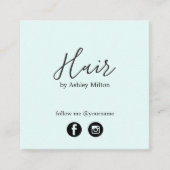 ブルーピモダンンクのソーシャル後を追メディア スクエア名刺 (正面)