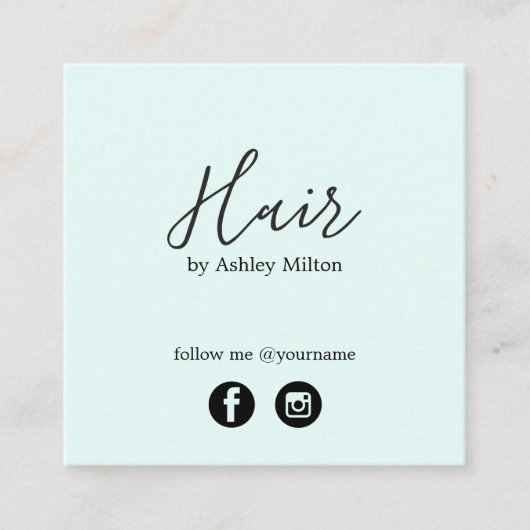 ブルーピモダンンクのソーシャル後を追メディア スクエア名刺 (正面)