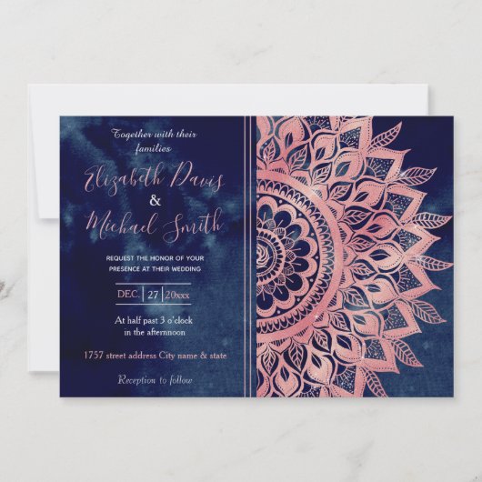 ブルーピンガーリークマンダラフローラ  招待状 (正面)