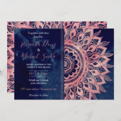 ブルーピンガーリークマンダラフローラ  招待状 (正面/裏面)