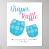 ブルーピンクおむつラッフルジェンダーリビールパーティードロー ポスター (正面)