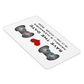 ブルーピンクかわいいゲーマー日付磁石を保存 マグネット (右側)