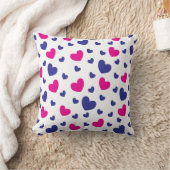 ブルーピンクかわいいハートパターン クッション (ブランケット)